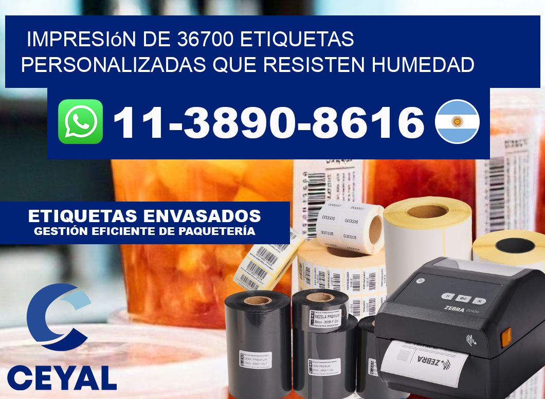 impresión de 36700 etiquetas personalizadas que resisten humedad