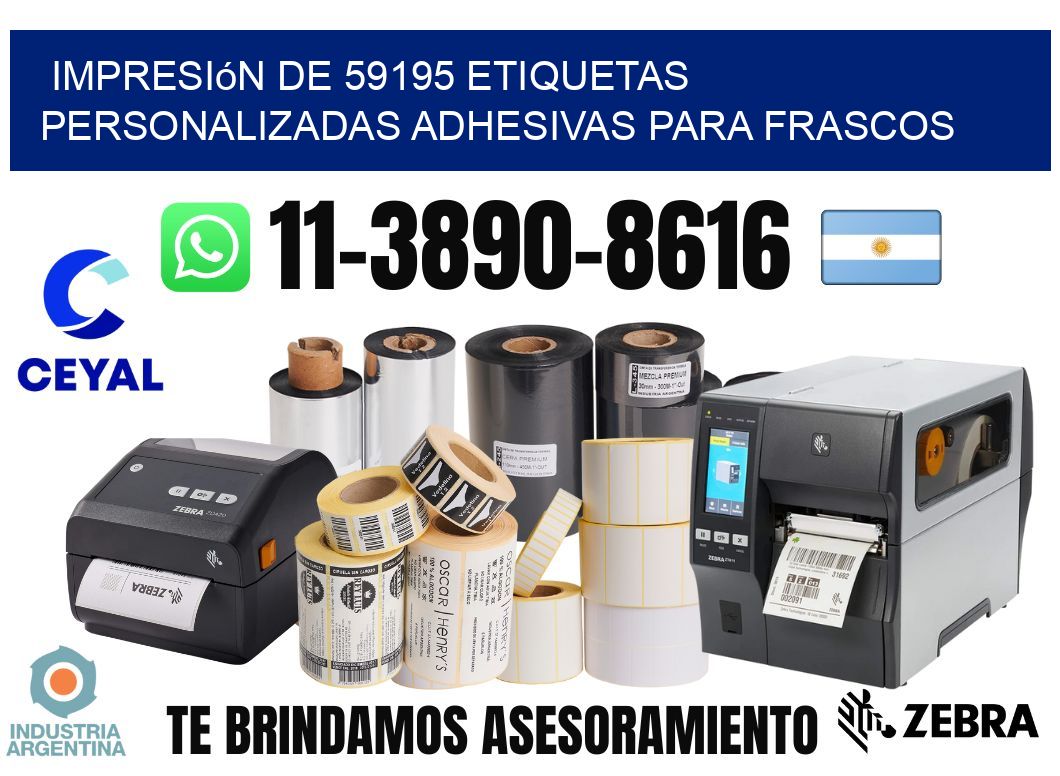 impresión de 59195 etiquetas personalizadas adhesivas para frascos