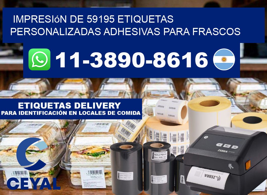 impresión de 59195 etiquetas personalizadas adhesivas para frascos