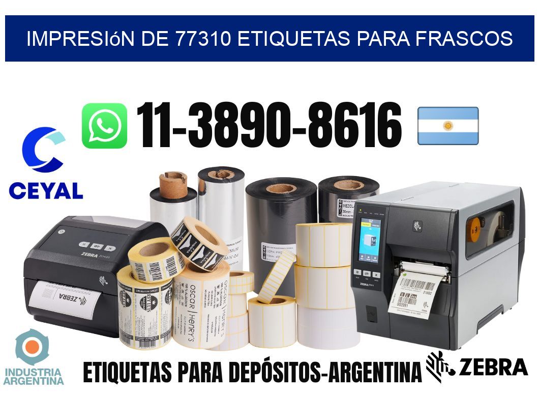 impresión de 77310 etiquetas para frascos