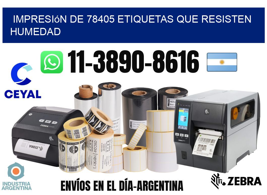 impresión de 78405 etiquetas que resisten humedad