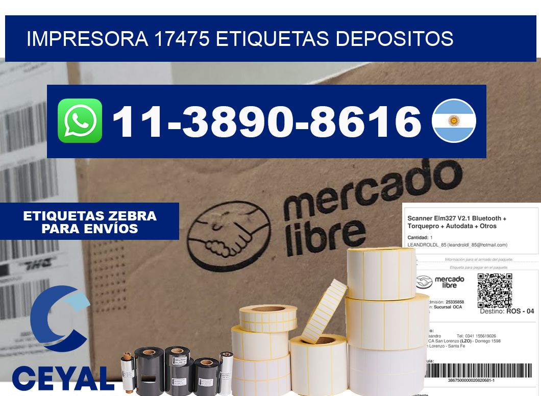 impresora 17475 etiquetas depositos