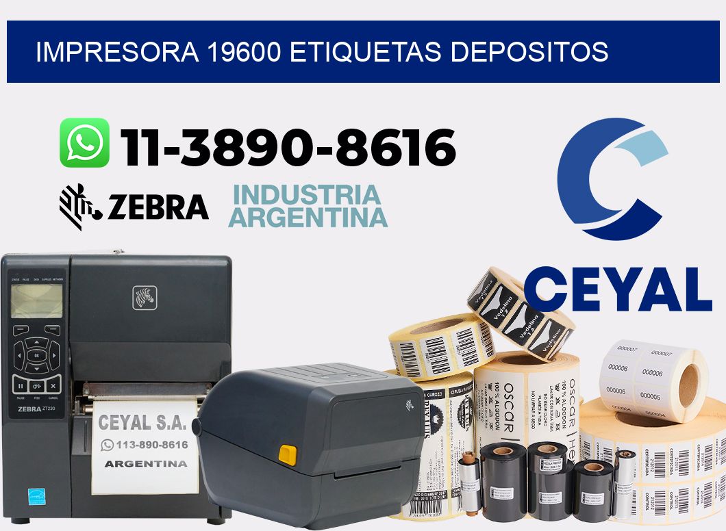 impresora 19600 etiquetas depositos