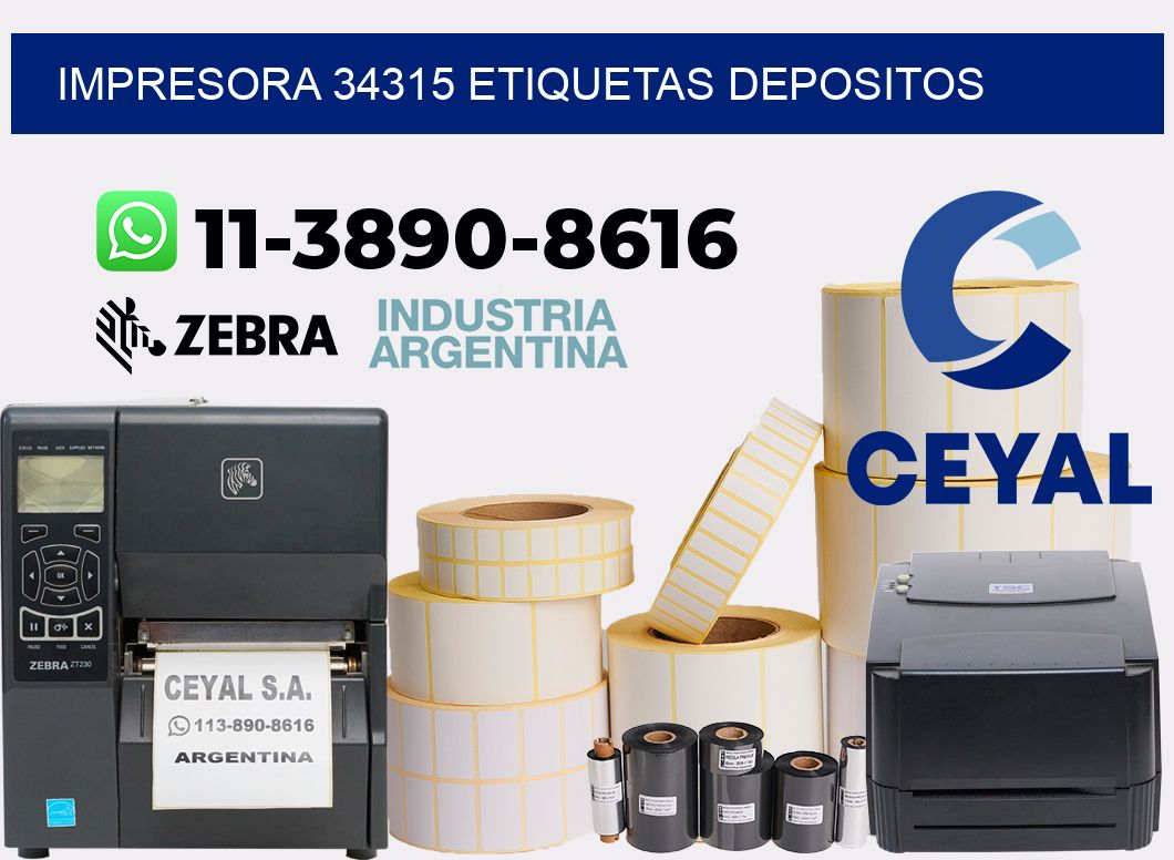 impresora 34315 etiquetas depositos