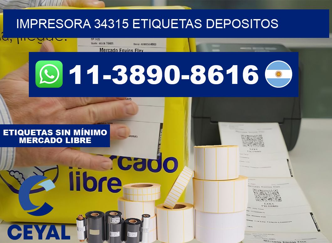 impresora 34315 etiquetas depositos