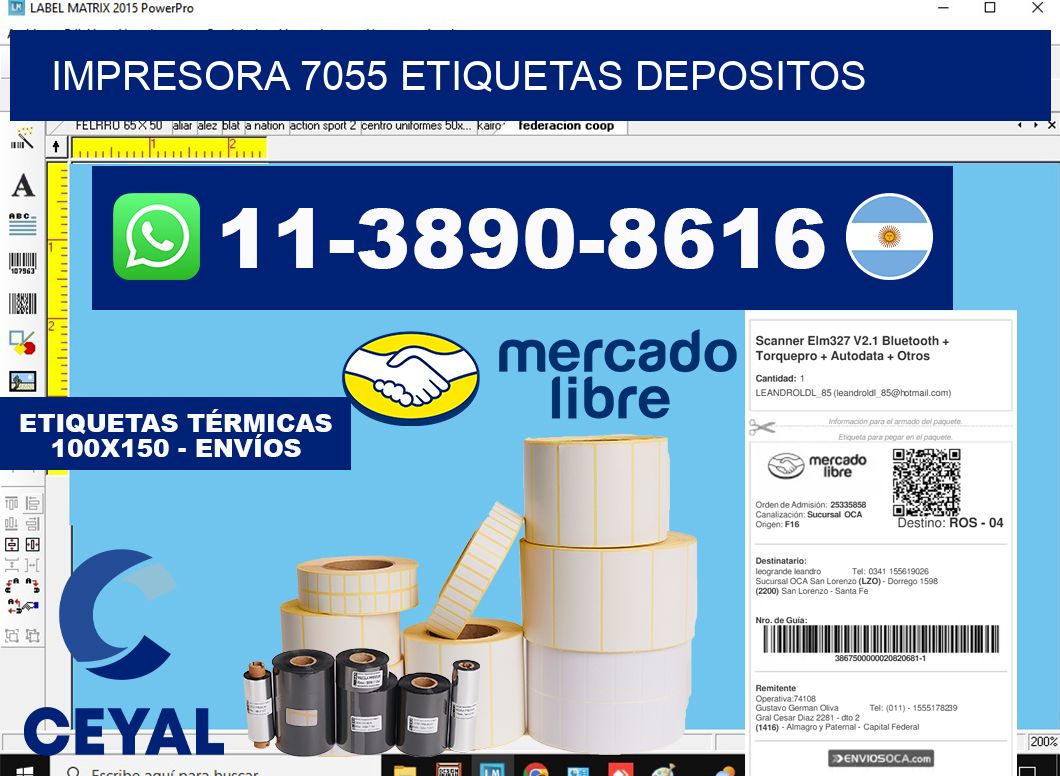 impresora 7055 etiquetas depositos