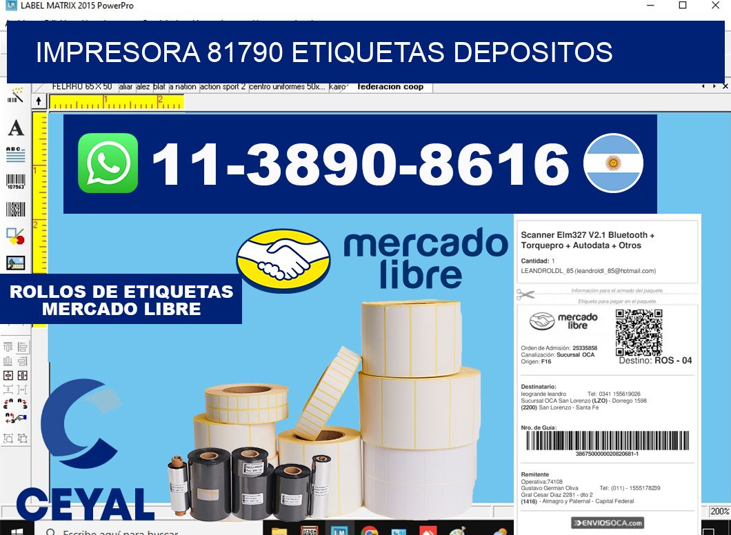 impresora 81790 etiquetas depositos