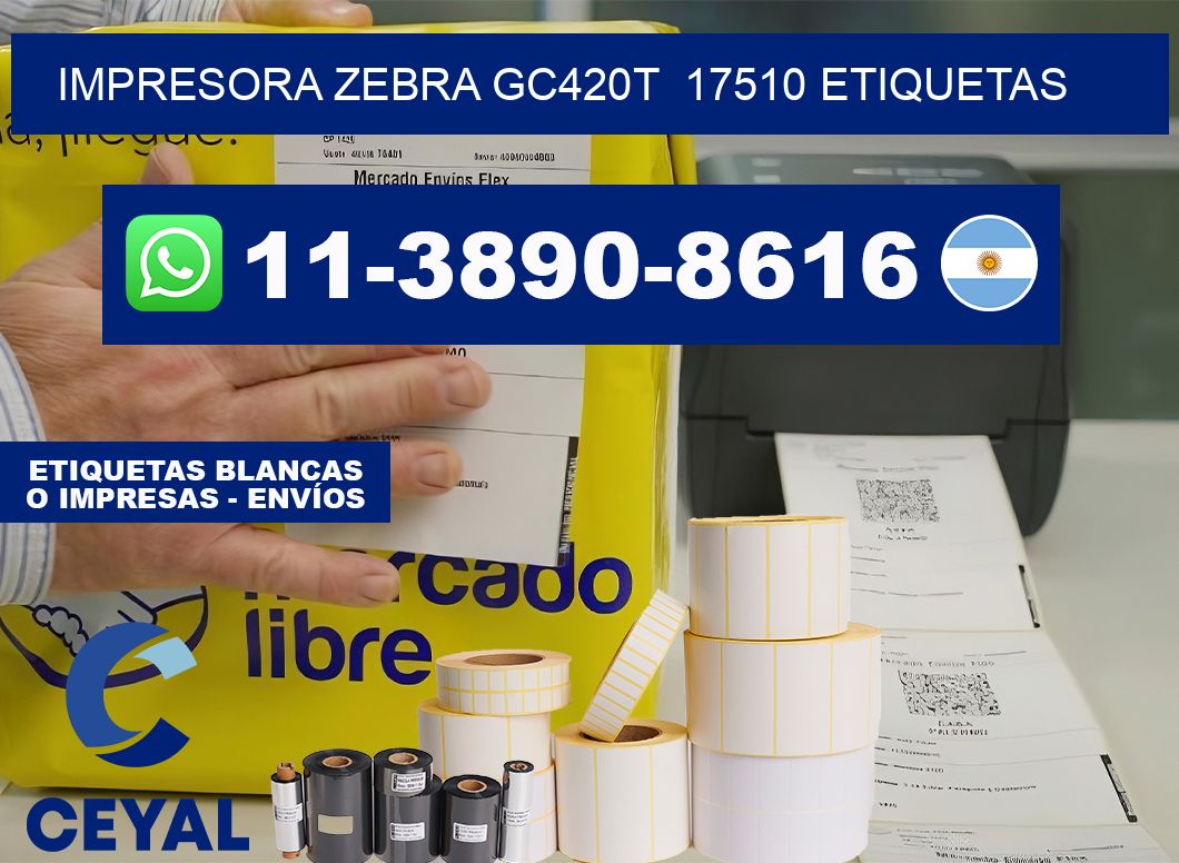 impresora zebra gc420t  17510 etiquetas