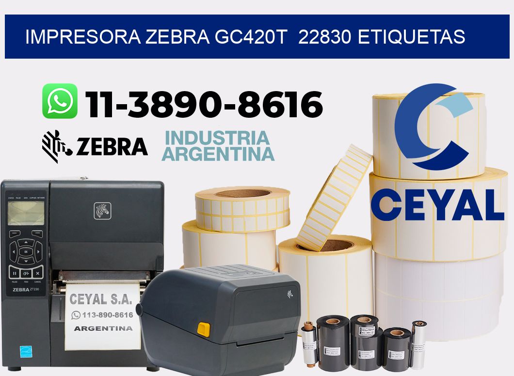 impresora zebra gc420t 22830 etiquetas