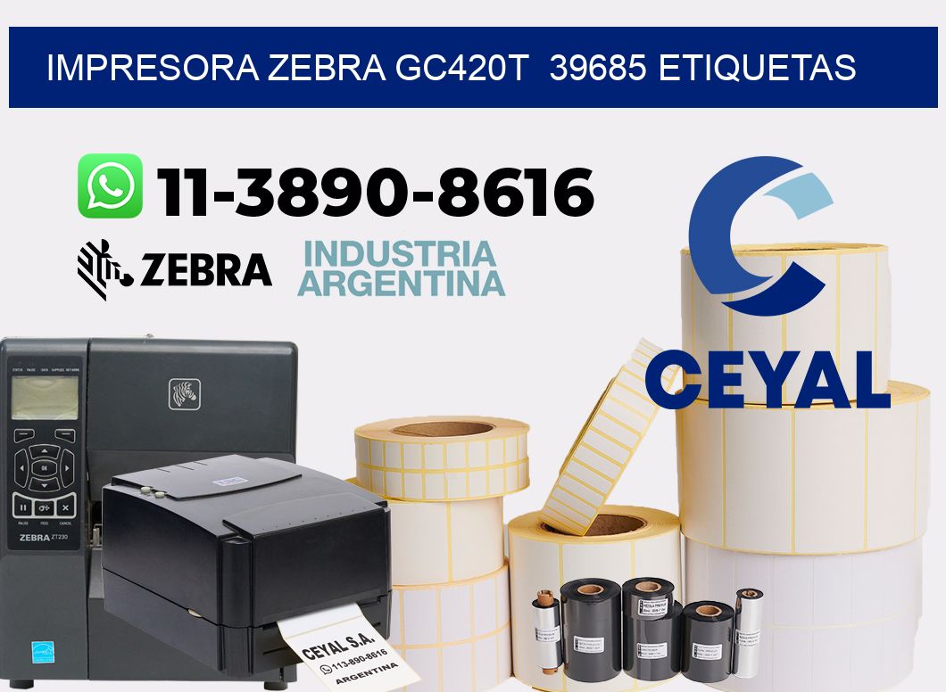 impresora zebra gc420t  39685 etiquetas