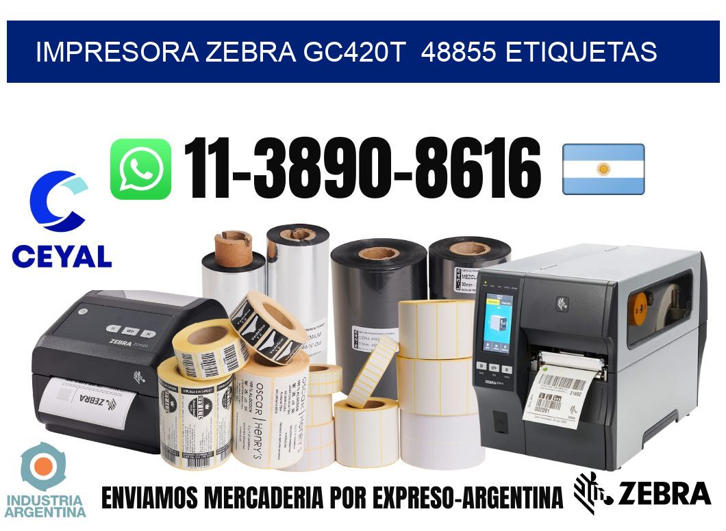 impresora zebra gc420t  48855 etiquetas