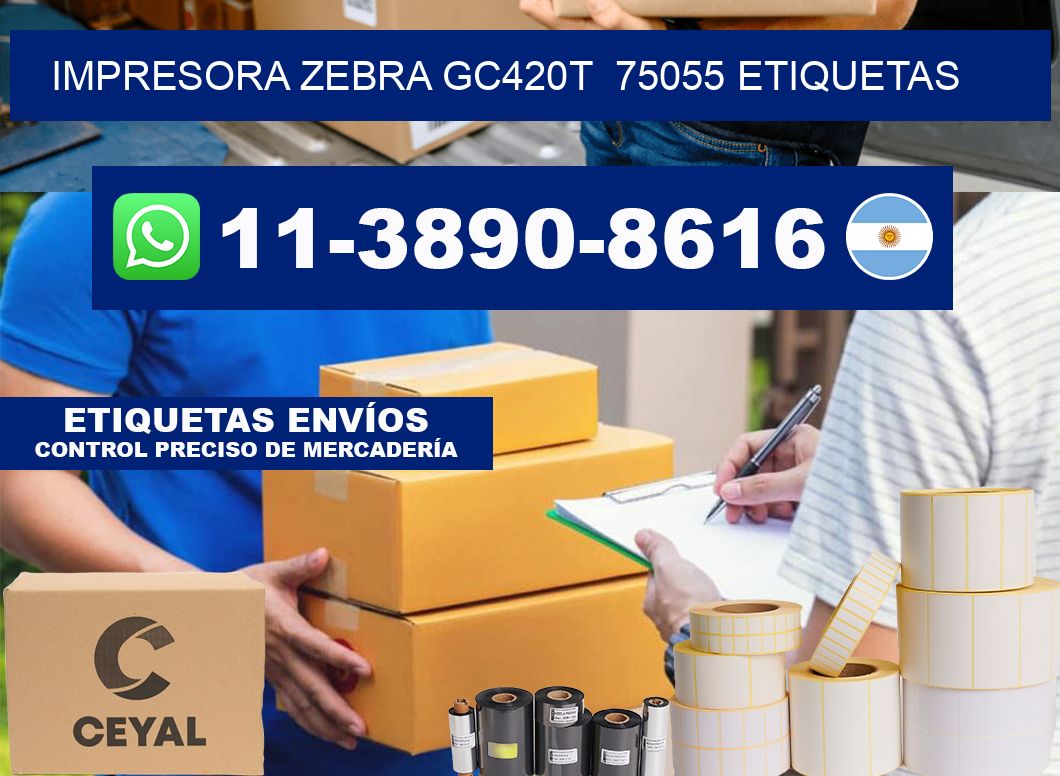 impresora zebra gc420t 75055 etiquetas