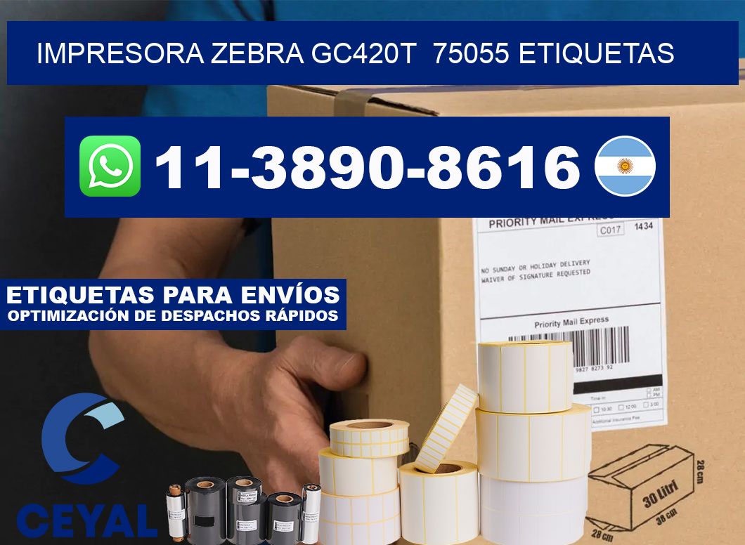 impresora zebra gc420t 75055 etiquetas
