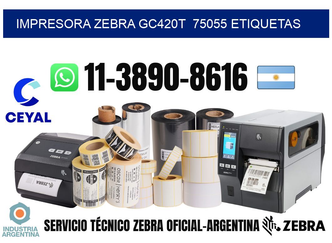 impresora zebra gc420t  75055 etiquetas
