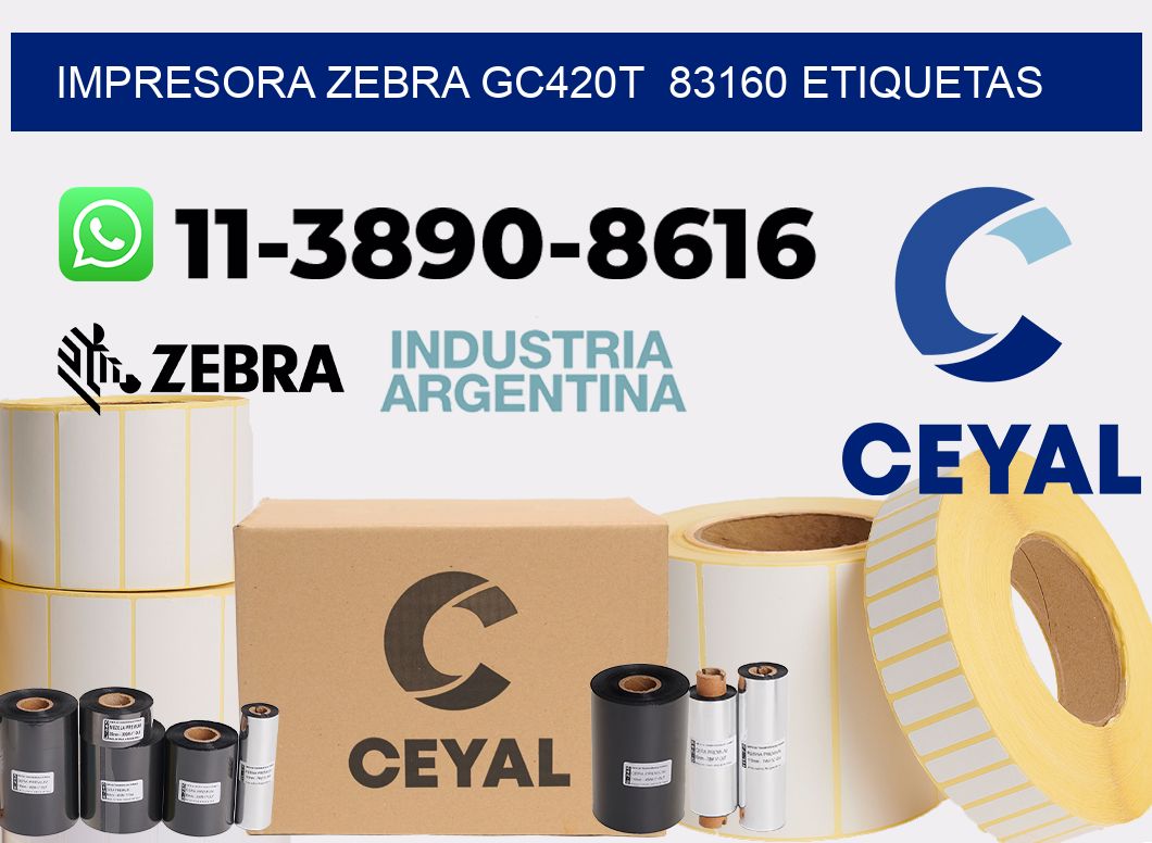 impresora zebra gc420t  83160 etiquetas