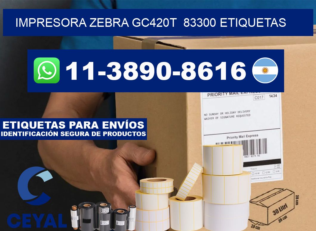 impresora zebra gc420t  83300 etiquetas