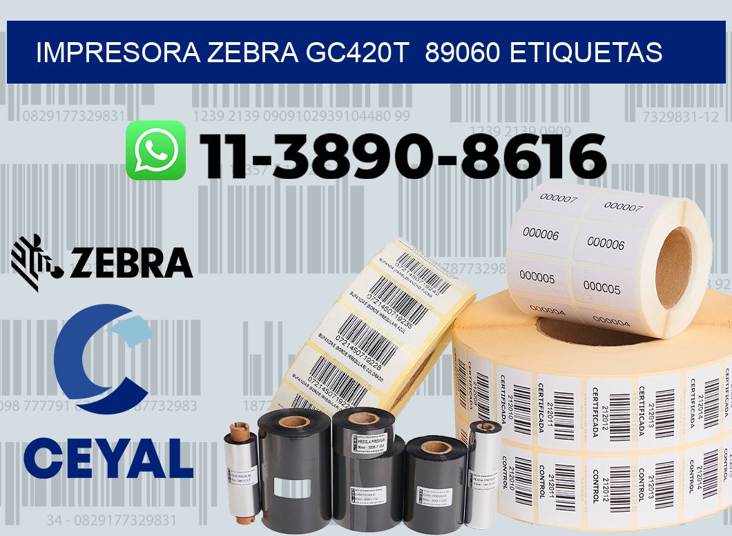 impresora zebra gc420t  89060 etiquetas