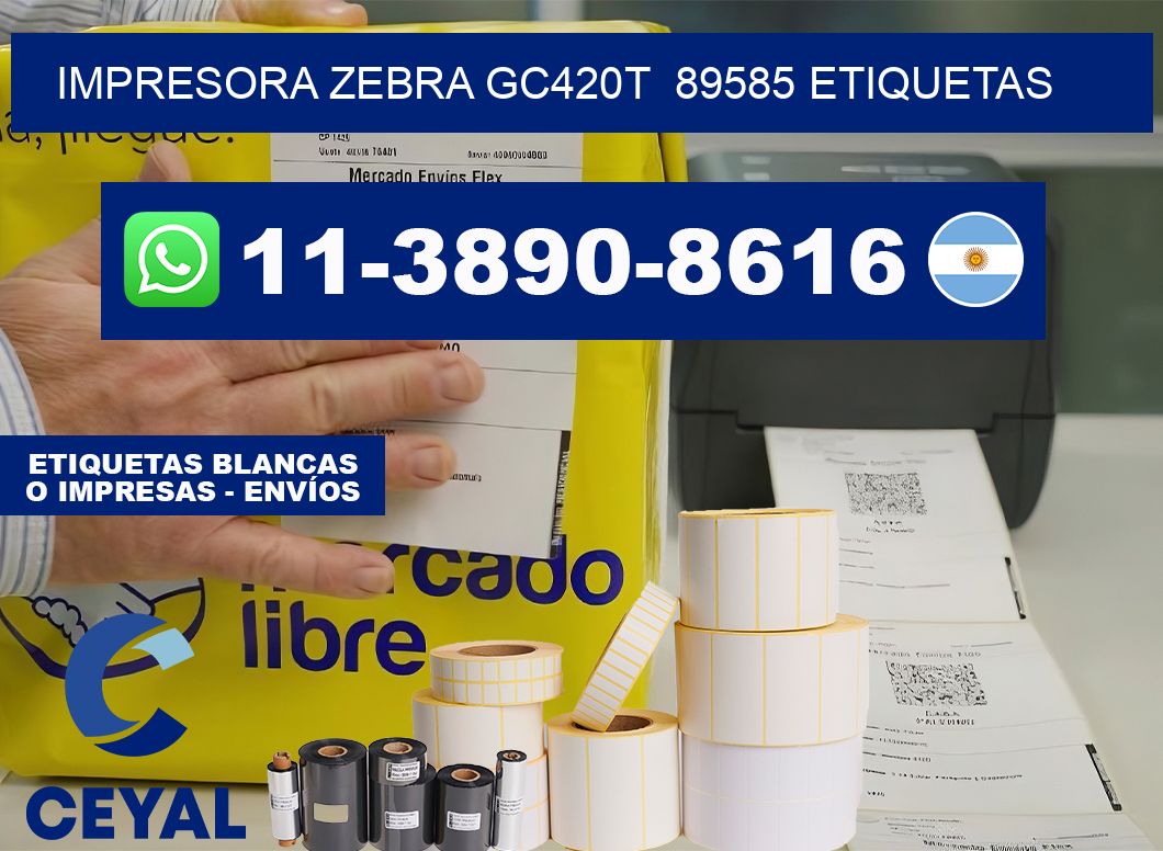 impresora zebra gc420t  89585 etiquetas
