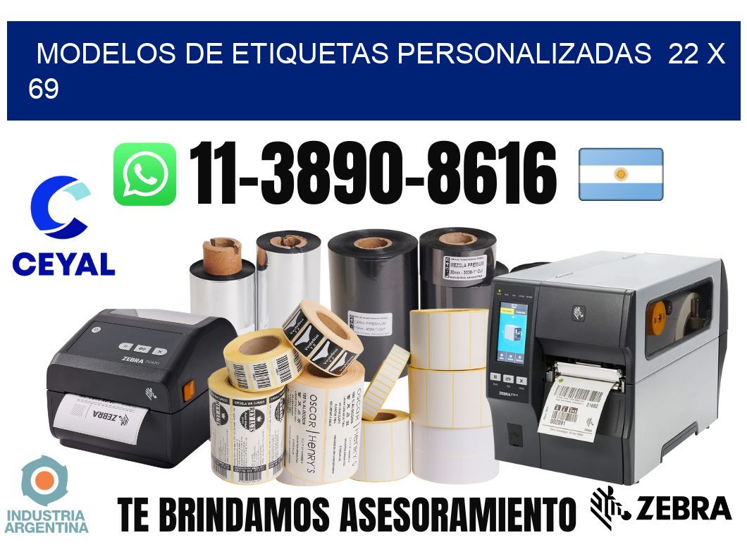 modelos de etiquetas personalizadas  22 x 69