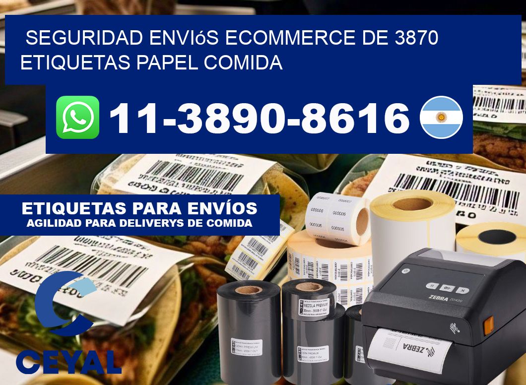 seguridad enviós ecommerce de 3870 etiquetas papel comida