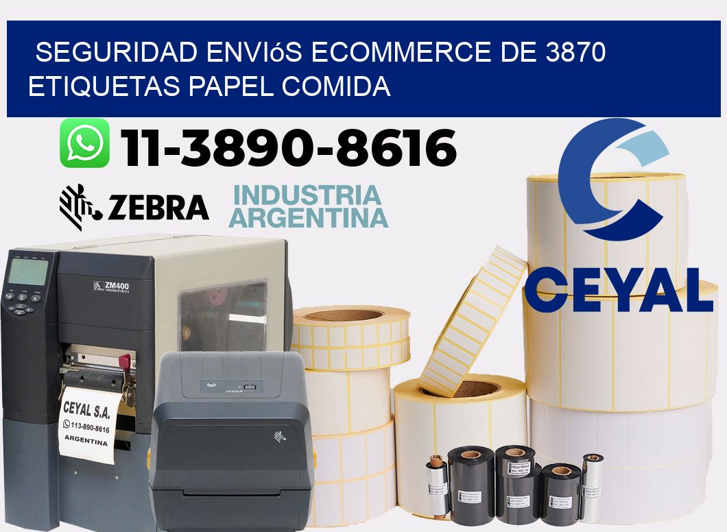 seguridad enviós ecommerce de 3870 etiquetas papel comida
