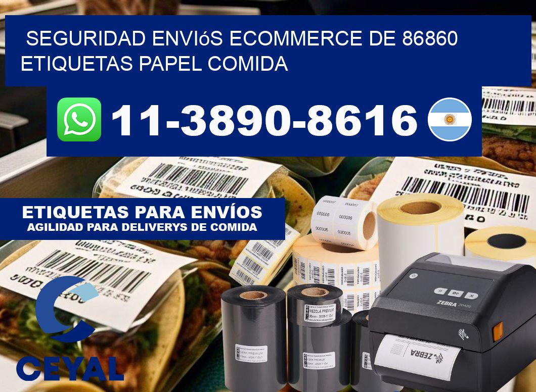 seguridad enviós ecommerce de 86860 etiquetas papel comida