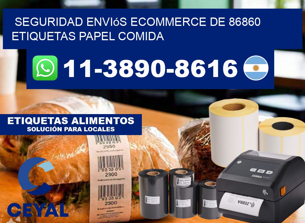 seguridad enviós ecommerce de 86860 etiquetas papel comida