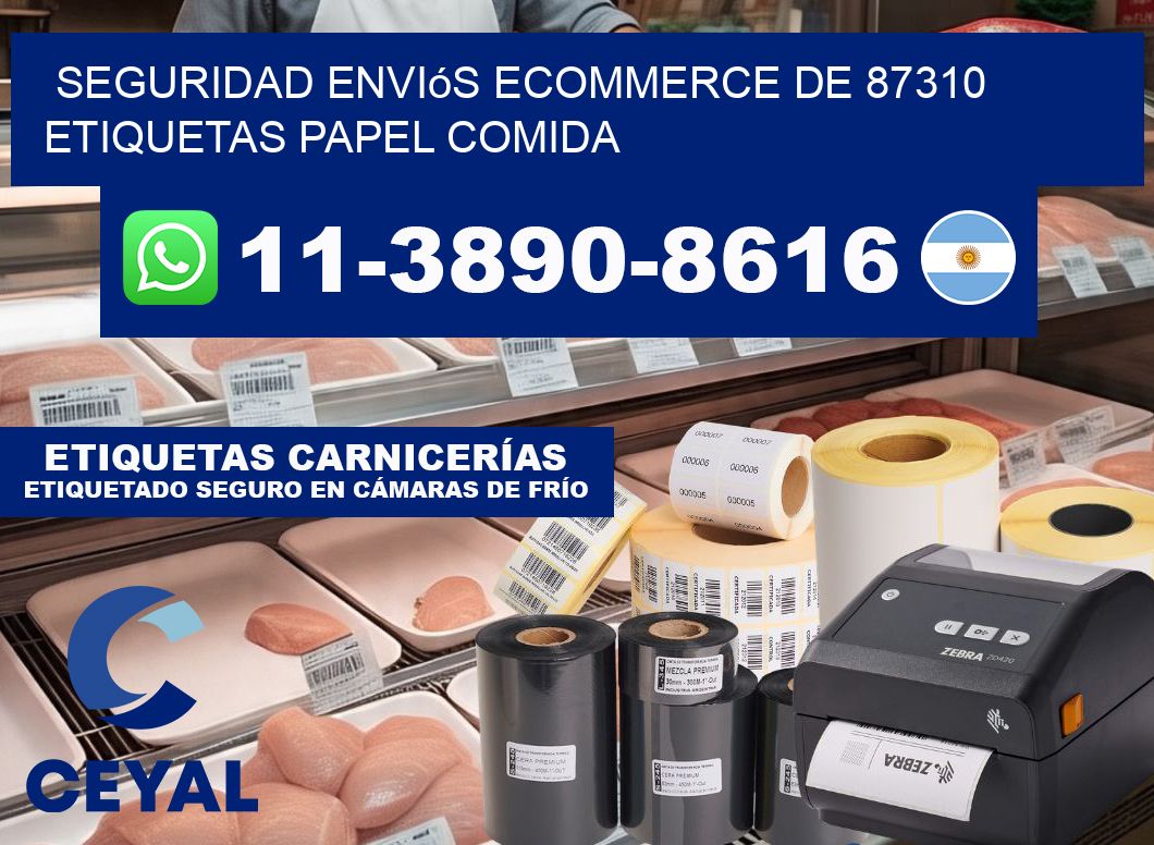 seguridad enviós ecommerce de 87310 etiquetas papel comida
