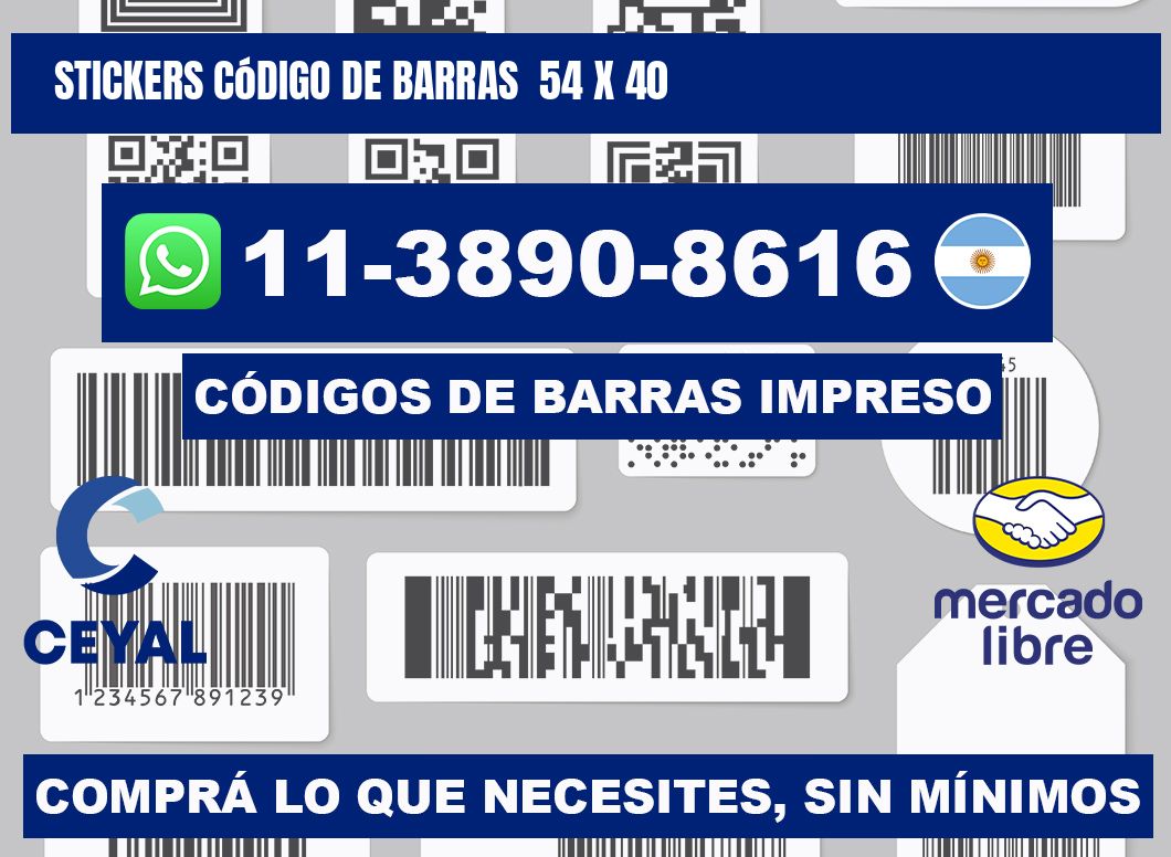 stickers código de barras 54 x 40