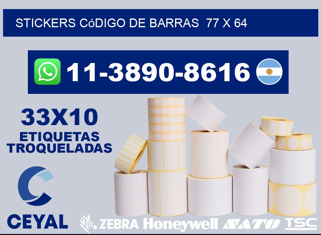 stickers código de barras 77 x 64