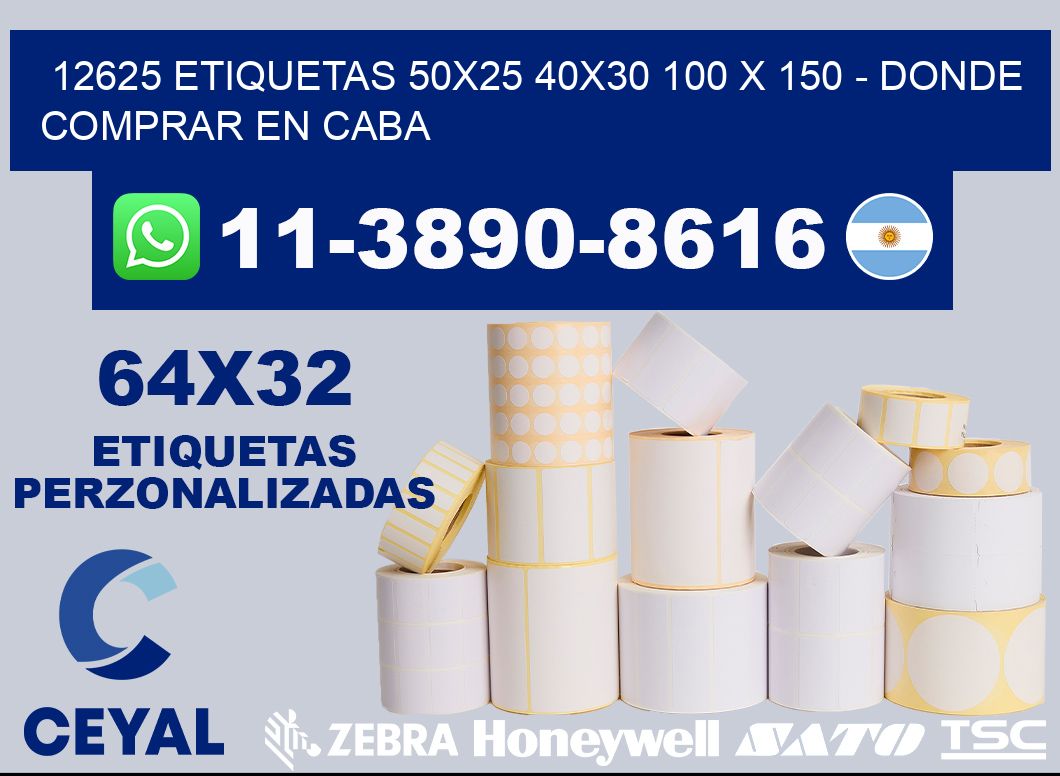 12625 etiquetas 50x25 40x30 100 x 150 - Donde Comprar en Caba