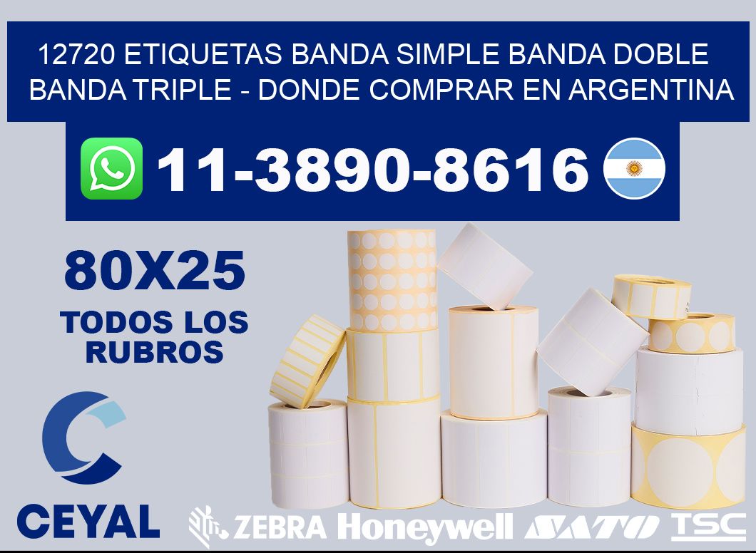 12720 etiquetas banda simple banda doble banda triple - Donde Comprar en Argentina