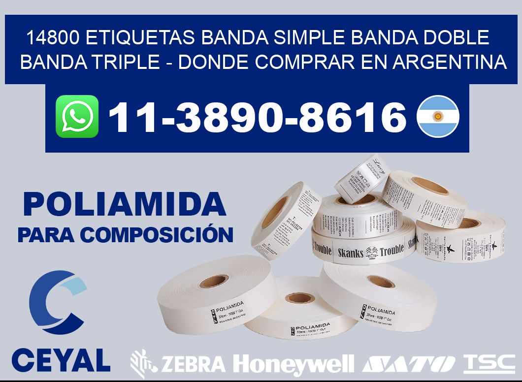 14800 etiquetas banda simple banda doble banda triple - Donde Comprar en Argentina