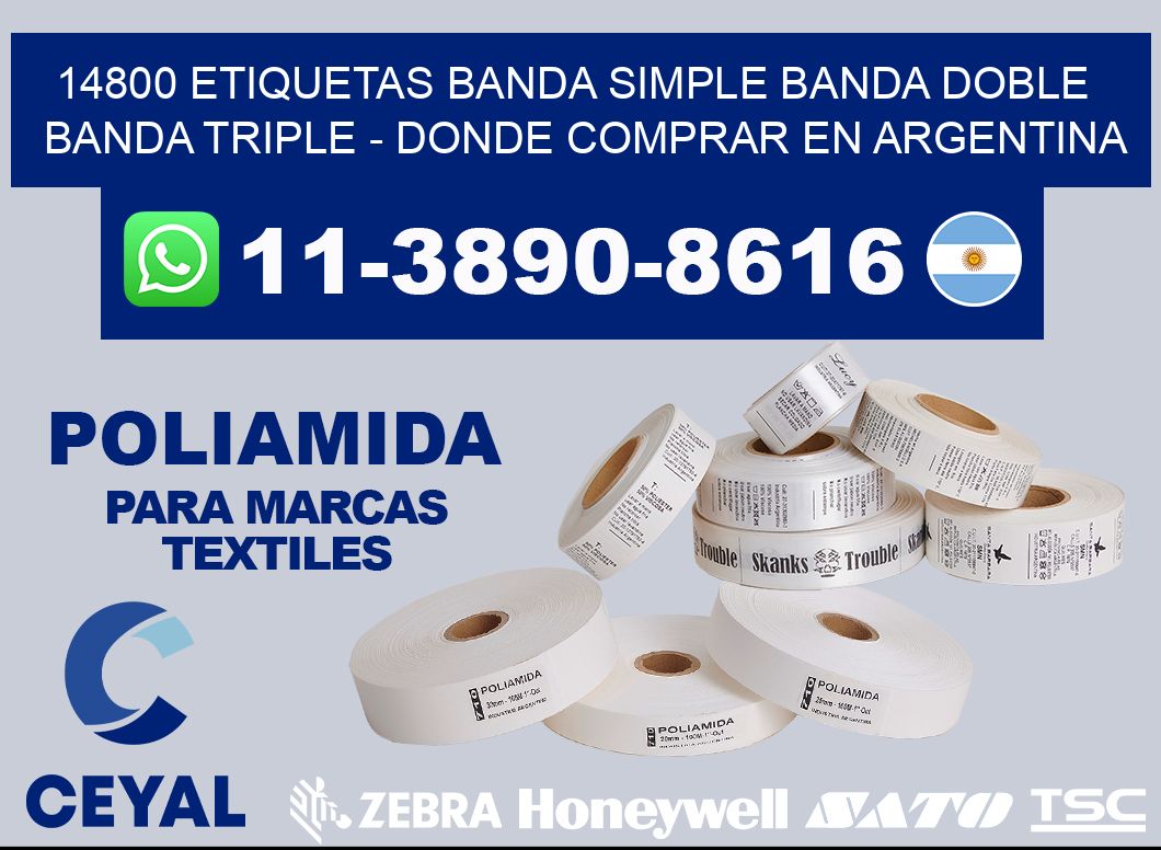 14800 etiquetas banda simple banda doble banda triple - Donde Comprar en Argentina