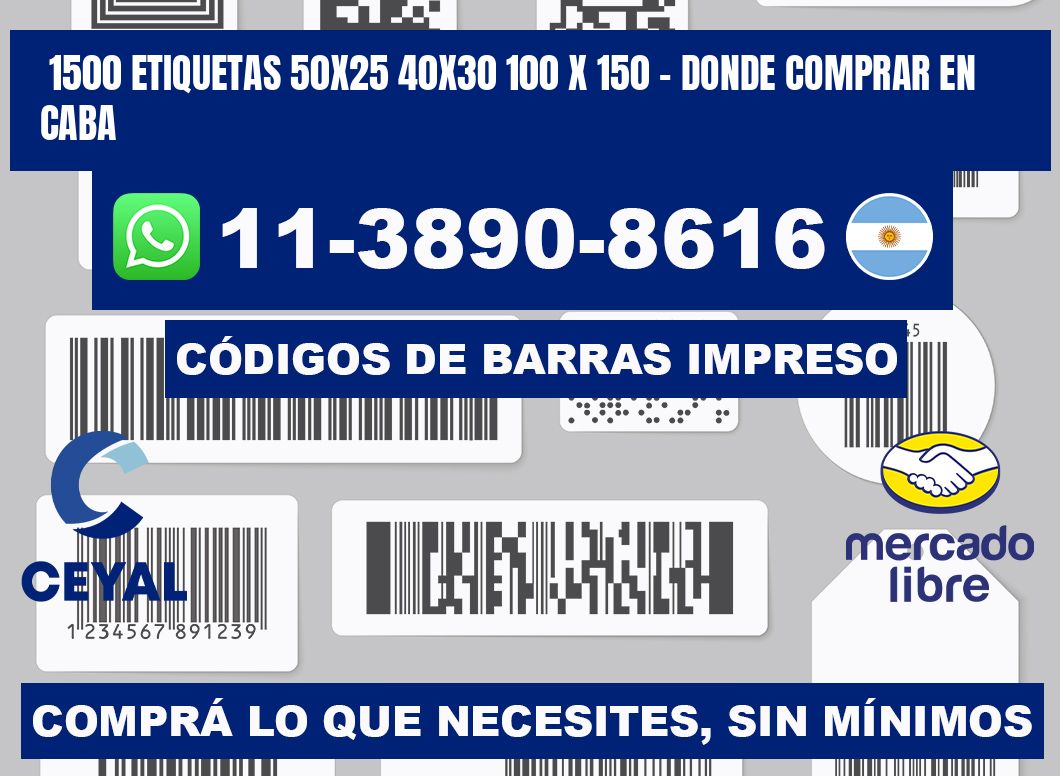 1500 etiquetas 50x25 40x30 100 x 150 - Donde Comprar en Caba