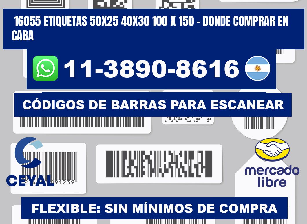 16055 etiquetas 50x25 40x30 100 x 150 - Donde Comprar en Caba