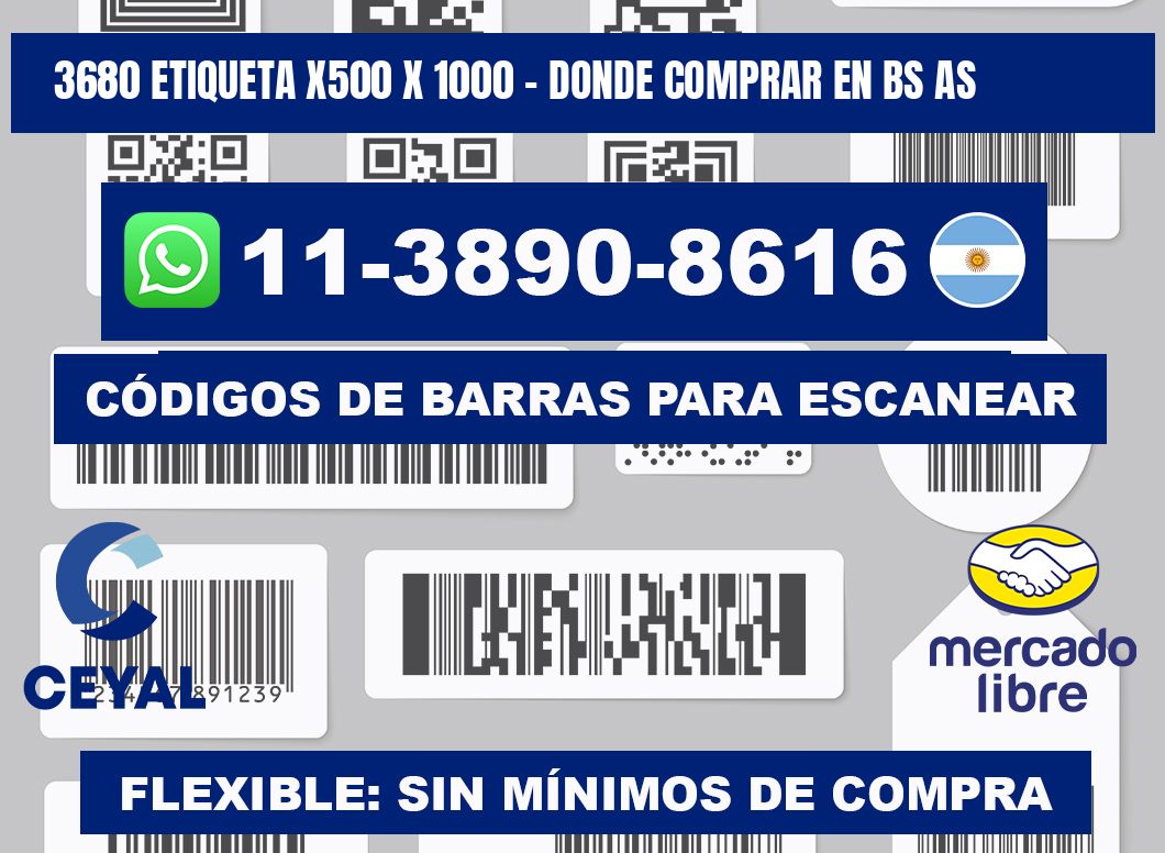 3680 etiqueta x500 x 1000 - Donde Comprar en bs as