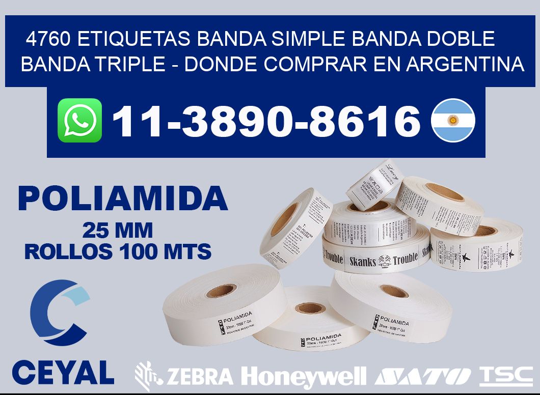 4760 etiquetas banda simple banda doble banda triple - Donde Comprar en Argentina