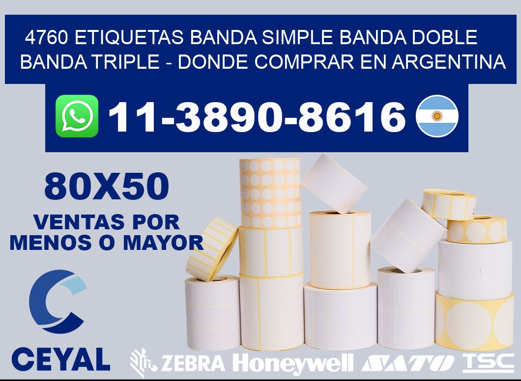 4760 etiquetas banda simple banda doble banda triple - Donde Comprar en Argentina