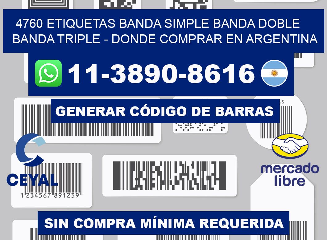 4760 etiquetas banda simple banda doble banda triple - Donde Comprar en Argentina