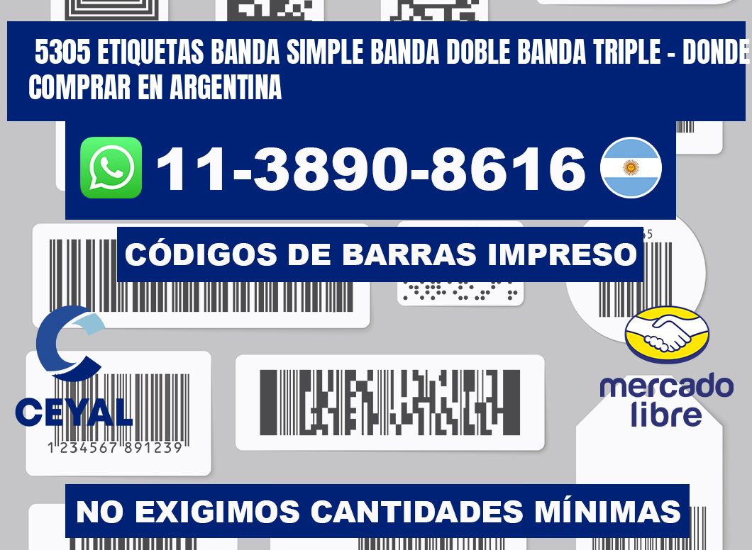 5305 etiquetas banda simple banda doble banda triple - Donde Comprar en Argentina