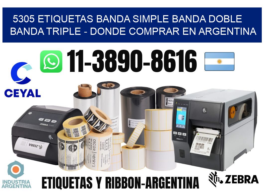 5305 etiquetas banda simple banda doble banda triple - Donde Comprar en Argentina