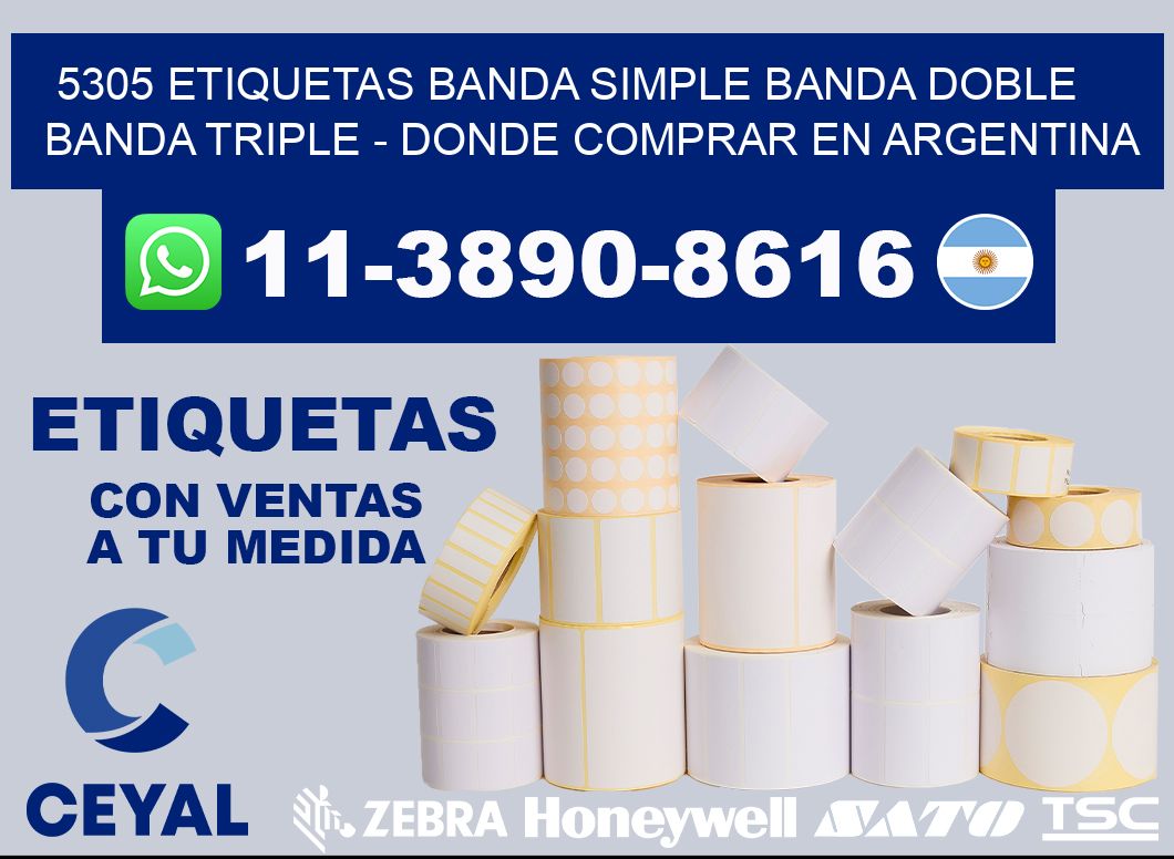 5305 etiquetas banda simple banda doble banda triple - Donde Comprar en Argentina