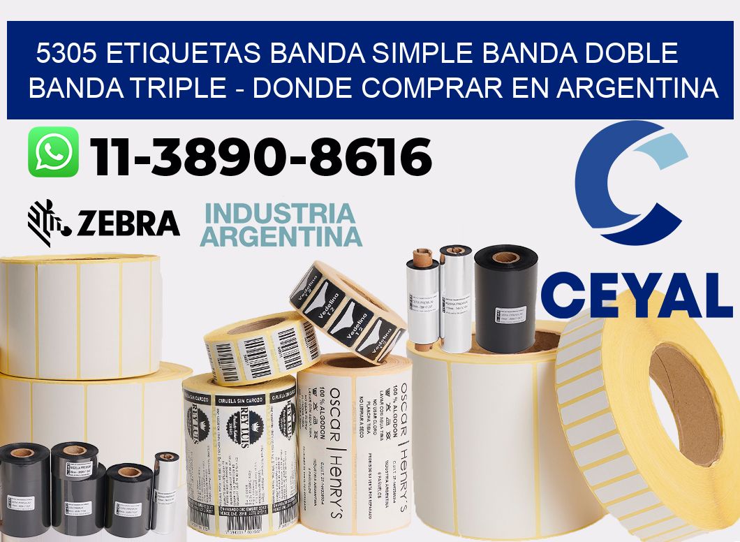 5305 etiquetas banda simple banda doble banda triple - Donde Comprar en Argentina