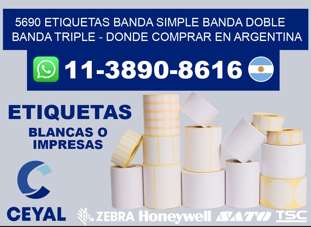 5690 etiquetas banda simple banda doble banda triple - Donde Comprar en Argentina