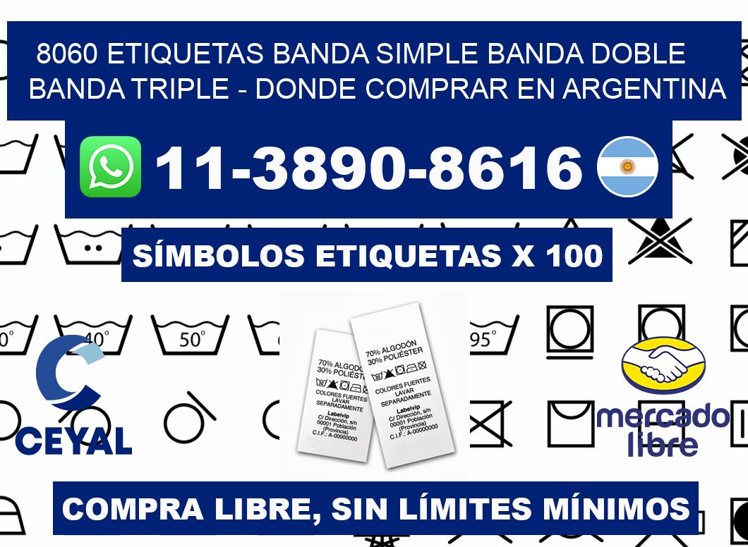 8060 etiquetas banda simple banda doble banda triple - Donde Comprar en Argentina