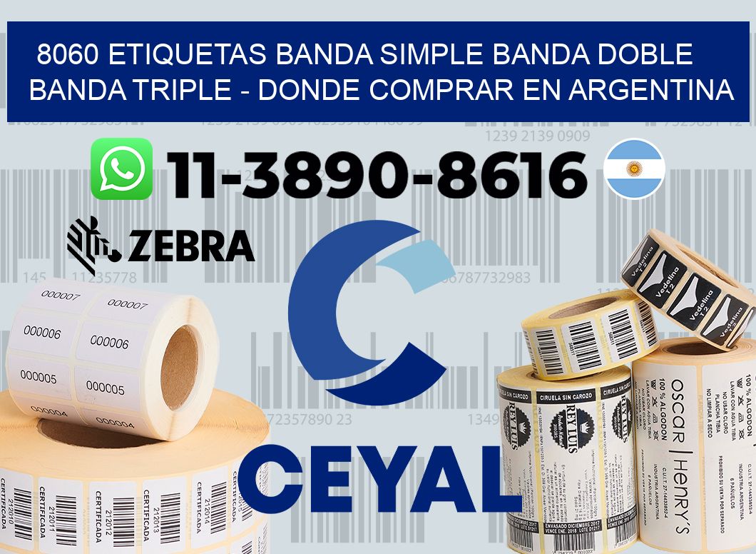 8060 etiquetas banda simple banda doble banda triple - Donde Comprar en Argentina