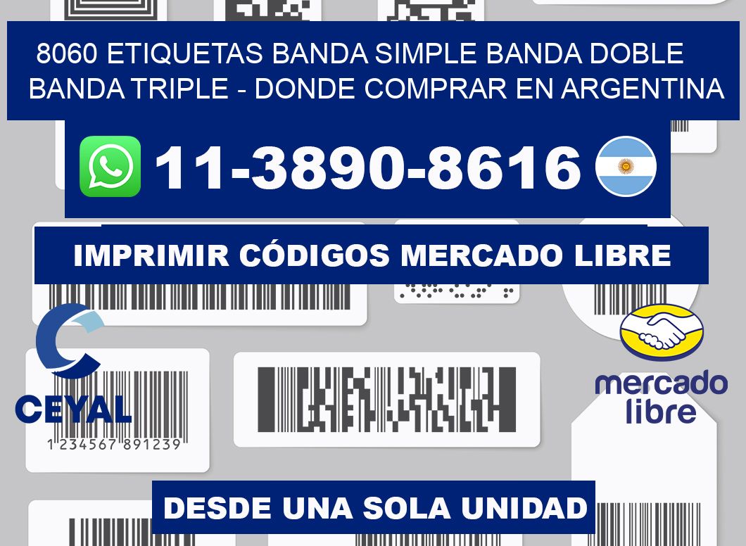 8060 etiquetas banda simple banda doble banda triple - Donde Comprar en Argentina
