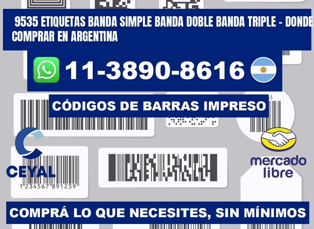 9535 etiquetas banda simple banda doble banda triple - Donde Comprar en Argentina