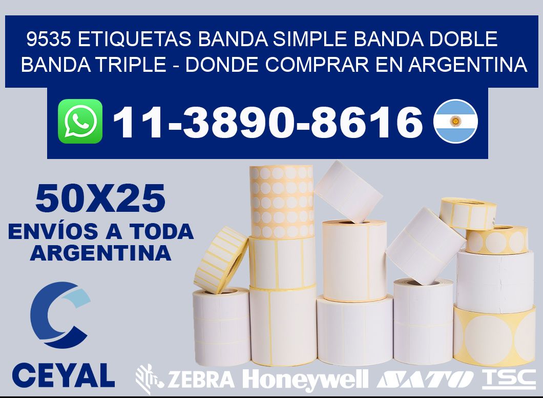 9535 etiquetas banda simple banda doble banda triple - Donde Comprar en Argentina